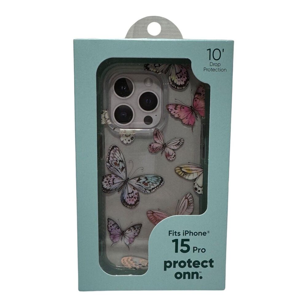 onn Butterfly Phone Case for iPhone 15 Pro -‎ NEW